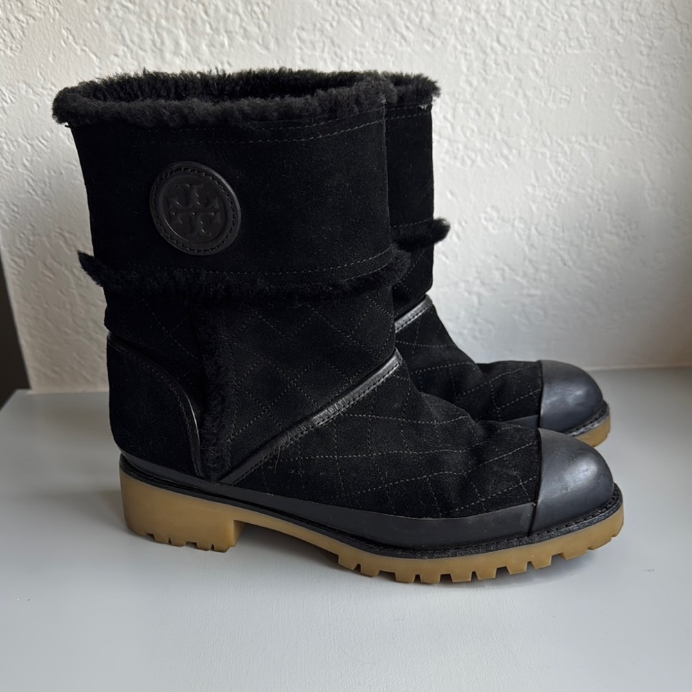 Tory Burch Women’s Black Suede Winter Boots